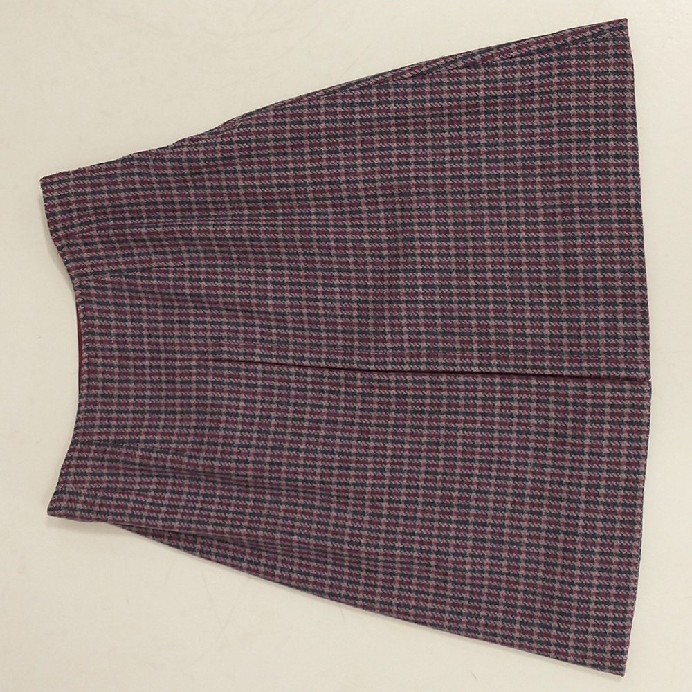 Jantzen Vintage Wool Set Cardigan Sweater Plaid Check Skirt Plum 60s Classic - Picture 3 of 8